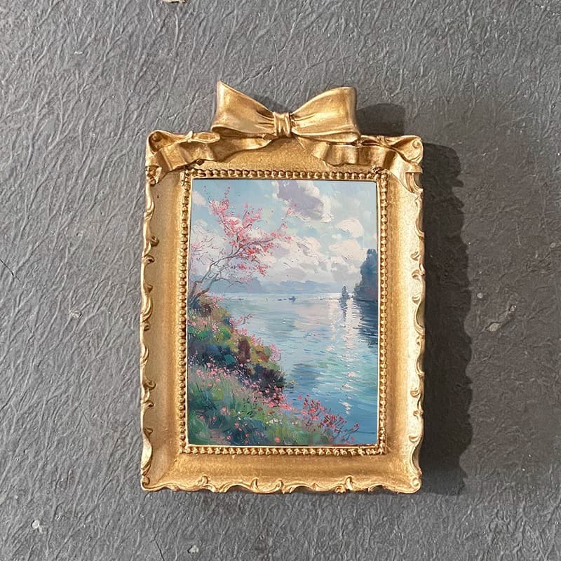 European Style Bow Resin Photo Frame Picture Frame Square Round Custom Wholesale Creative Desktop Display Wedding Vintage European