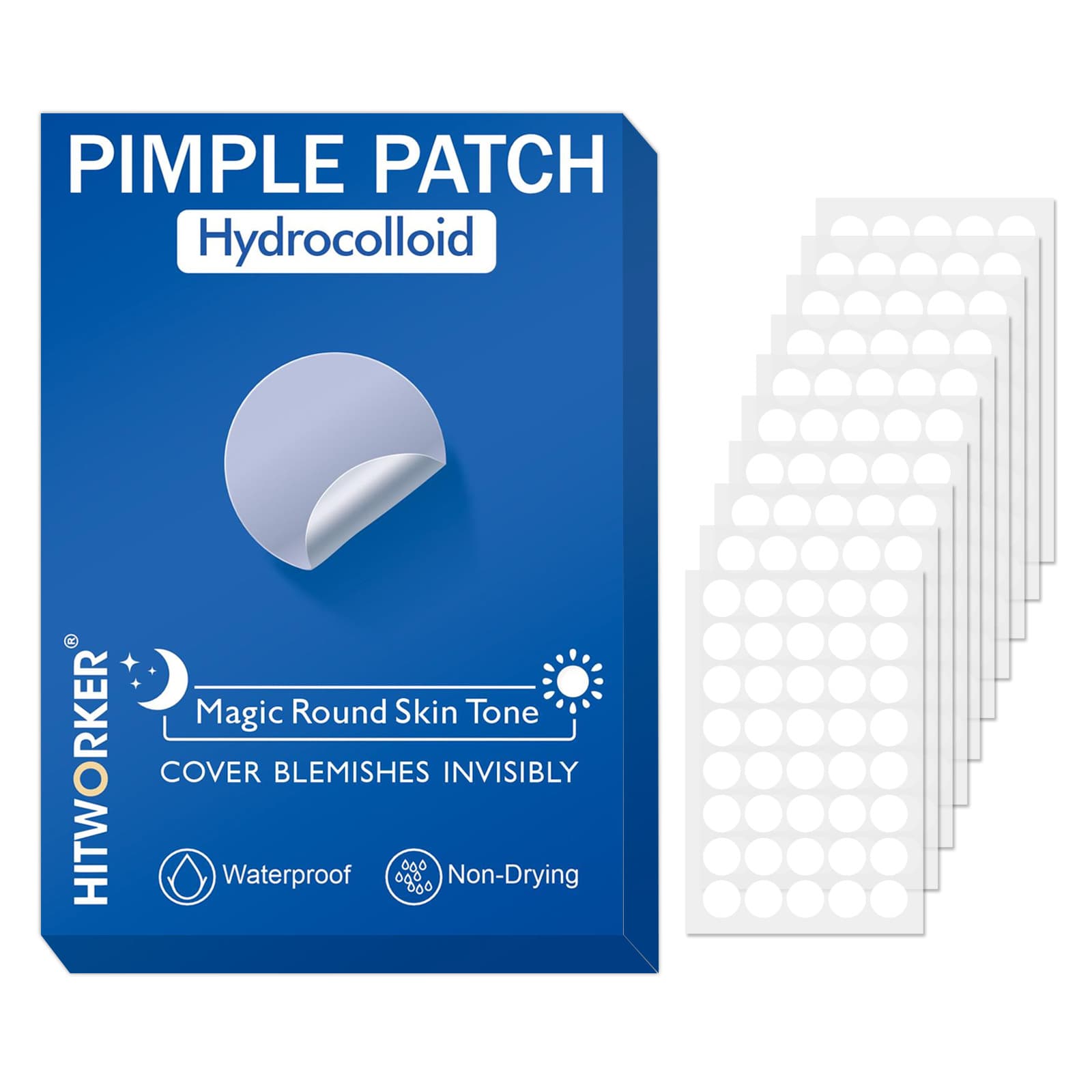 Day and Night Transparent Invisible Acne Patch Gentle Non-Irritating for Pimples Blackheads Closed Comedones Hydrocolloid Acne Patch Cross-Border Supply