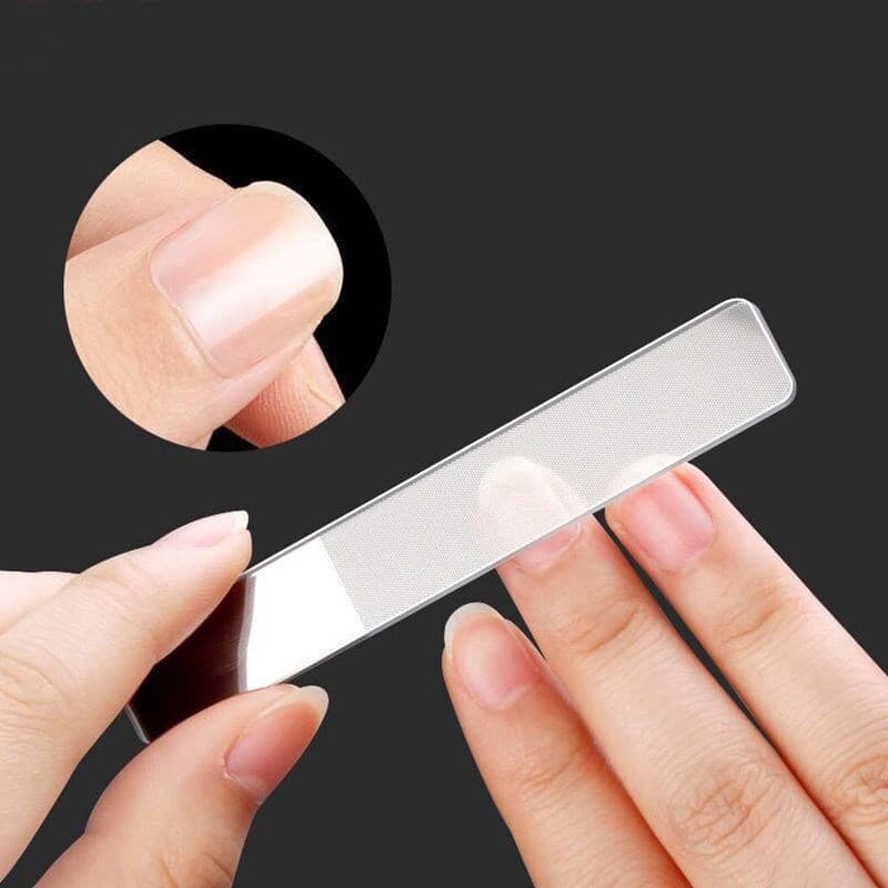 Transparent Nail File Buffer, Nail Polishing Block, Glass Crystal Sanding Stick, Nail Shaper and Buffer Tool