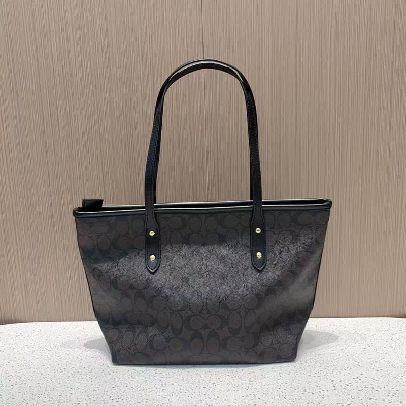 Coach New City30 Women's Shoulder Classic Monogram Tote Bag Fashionable Handbag Large Capacity Commuter Shopping Bag