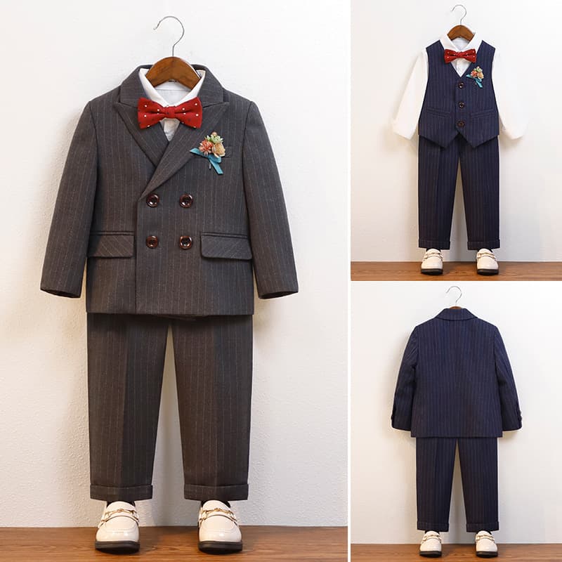 Children's Suit for Pageant Wedding Attire, Boys' Blazer Host Piano Performance Outfit, Small/Medium Kids British Baby First Birthday