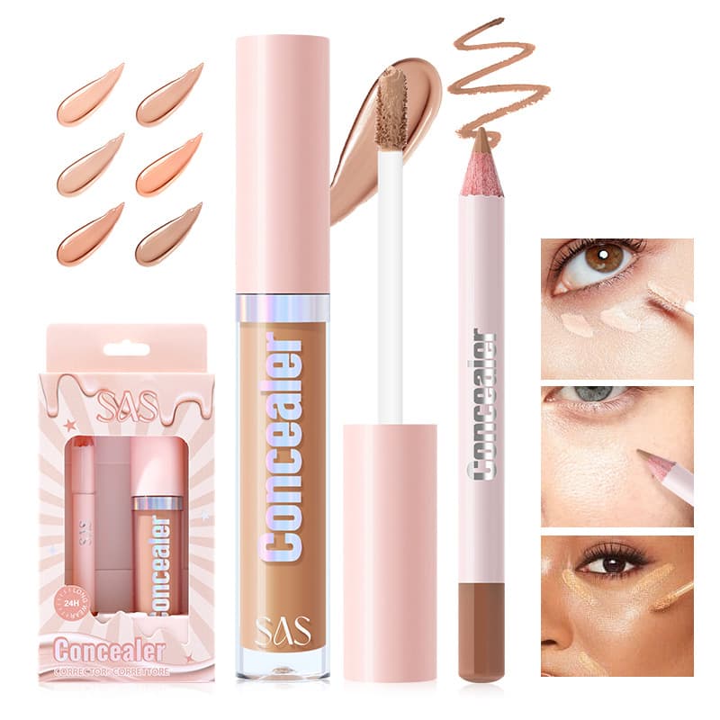 USHAS Cross-Border Stock Concealer Pen + Concealer Liquid Set Long-Lasting Concealer Pen SAC075