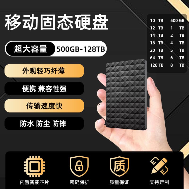 Cross-border Hot-selling External Expansion Portable Hard Drive 500GB 64TB 128TB USB3.0 Portable External Hard Drive