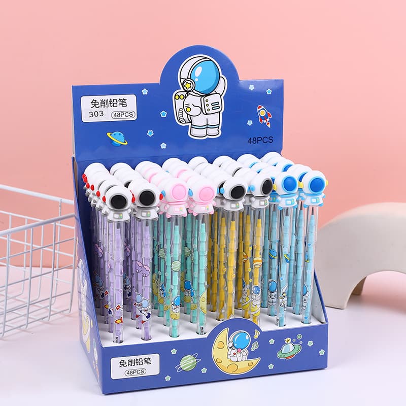 Bullet-Tip Non-Sharpening Astronaut Pencils with Silicone Heads, 48-Pack Wholesale