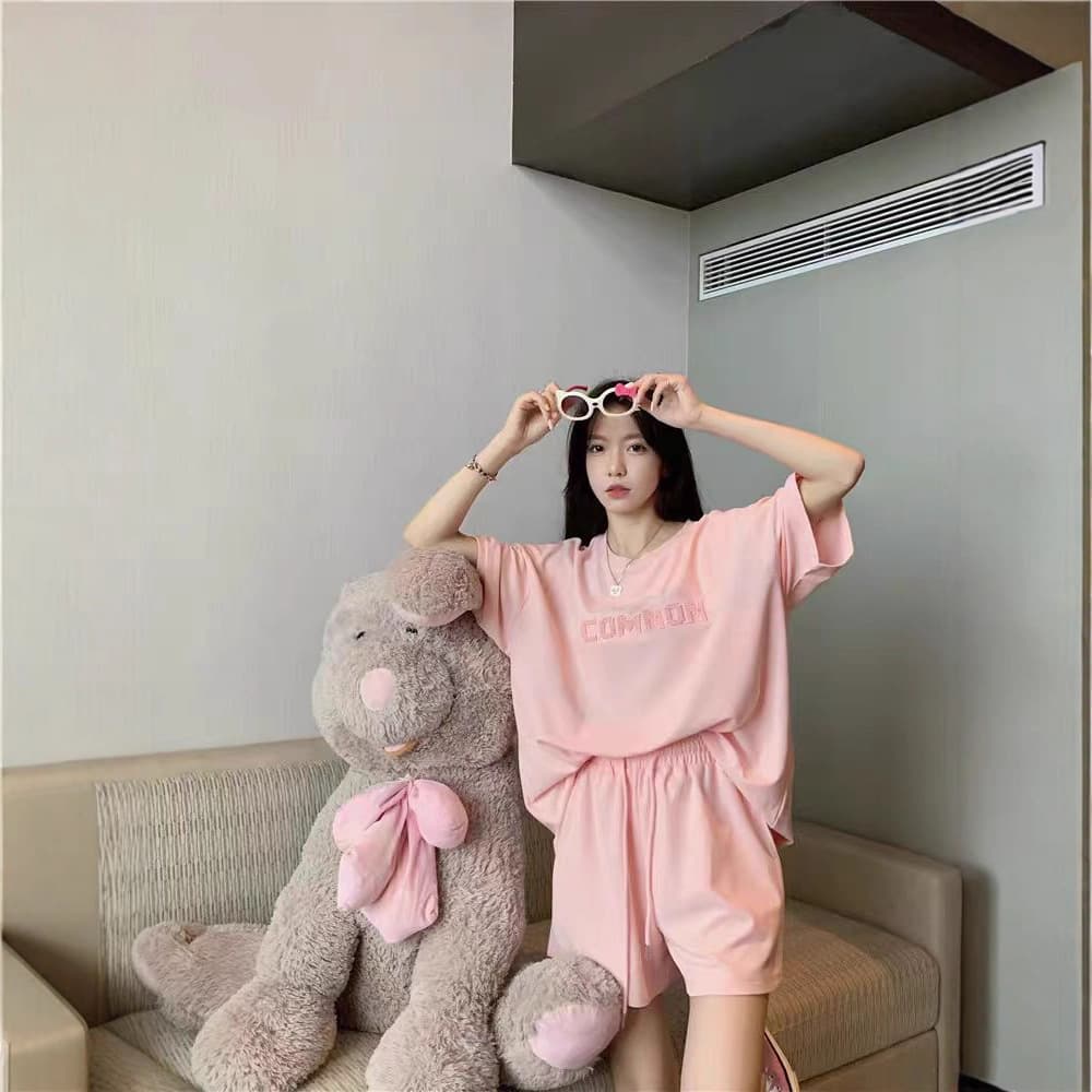 Women's Casual Sportswear Set 2025 Summer New Loose Fitting Slimming Short Sleeve T-Shirt High Waist Wide Leg Shorts Two-Piece Set