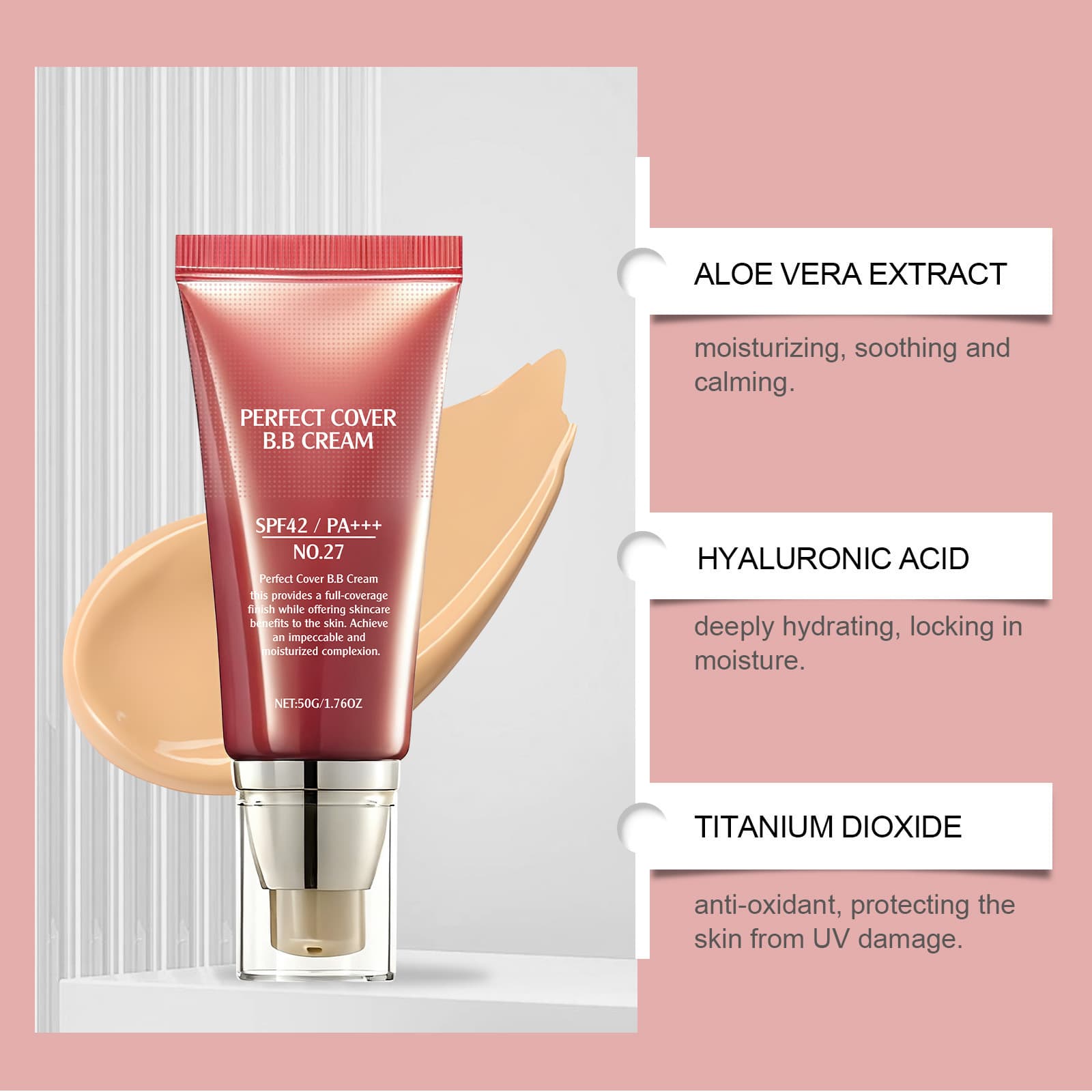 Soft Skin Concealer BB Cream (Skin Tone) - Hydrating, Lightweight, Matte, Sheer Coverage Concealer BB Cream