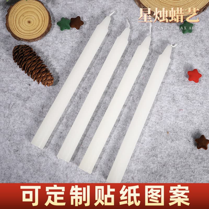 White Long Taper Candle for Restaurant Candlelight Dinner Romantic Atmosphere Soy Wax Fresh Scent Long-Lasting Aromatherapy