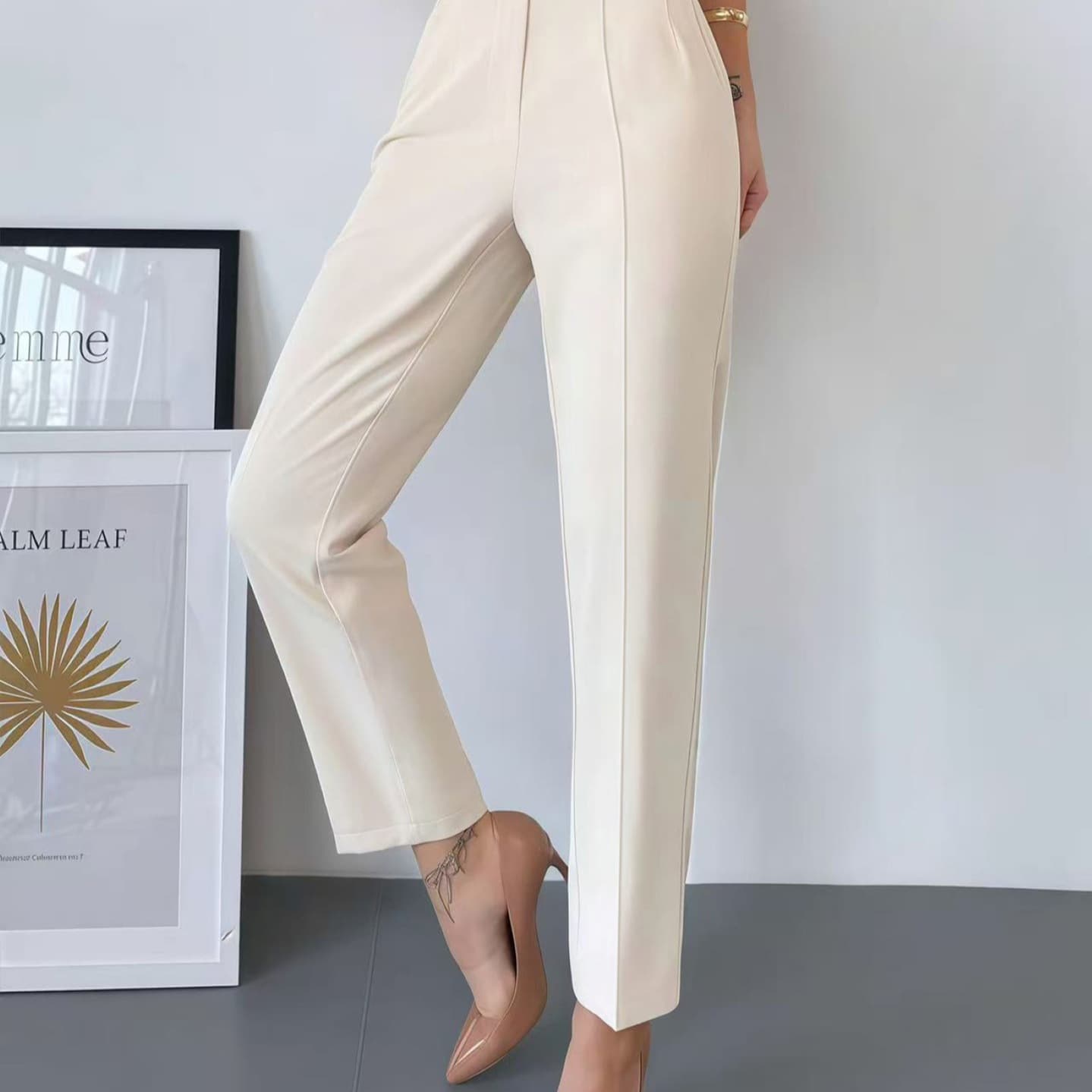 In Stock, 2026 European and American Cross-Border Wish Women's Spring/Summer New Trendy Straight-Leg High-Waist Casual Trousers