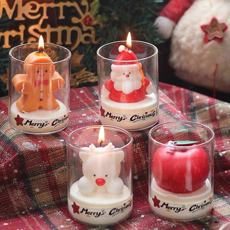 Christmas Gift Decorative Ornaments Creative Scented Souvenir Cross-border Christmas Tree Santa Claus Apple Aromatherapy Candle