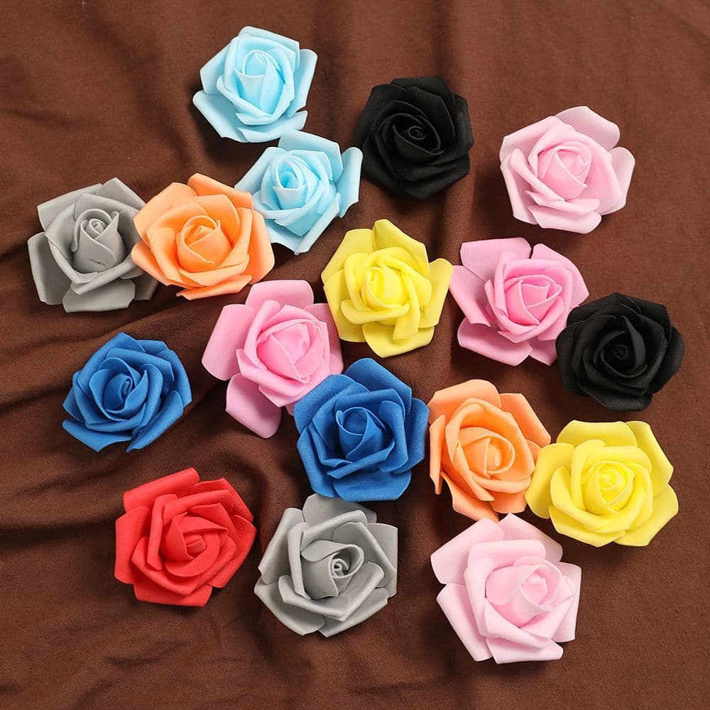 7cm Foam Rose Artificial Flower Head DIY Material Wedding Decoration Scene Arrangement Fake Flower