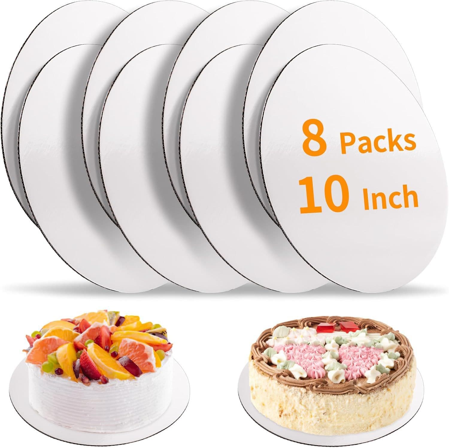 12-inch Thickened Corrugated Cardboard Cake Base Round Cake Board for 8-inch Birthday Cake Bottom Support