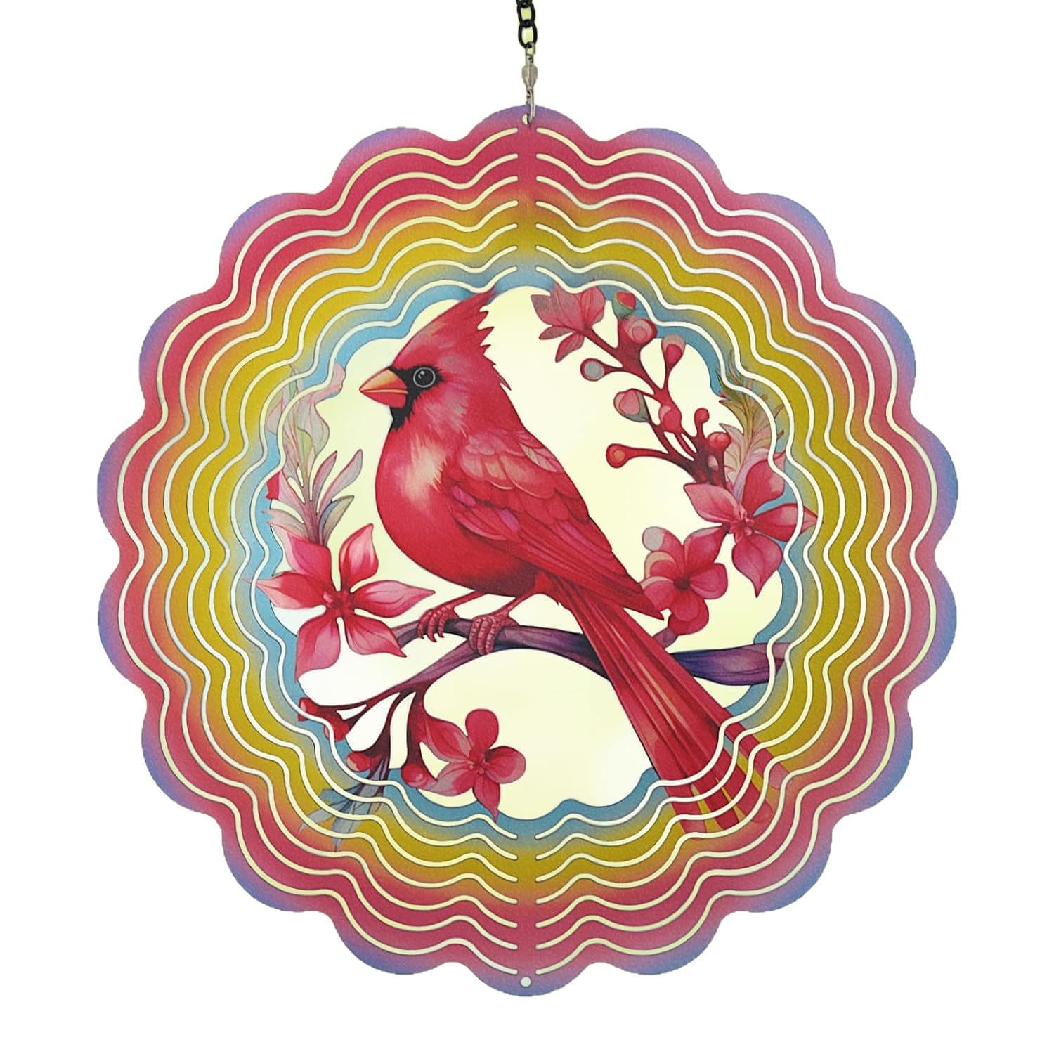Wind Spinner Outdoor Cardinal Bird Wind Spinner for Outdoor, Garden, Patio, Yard