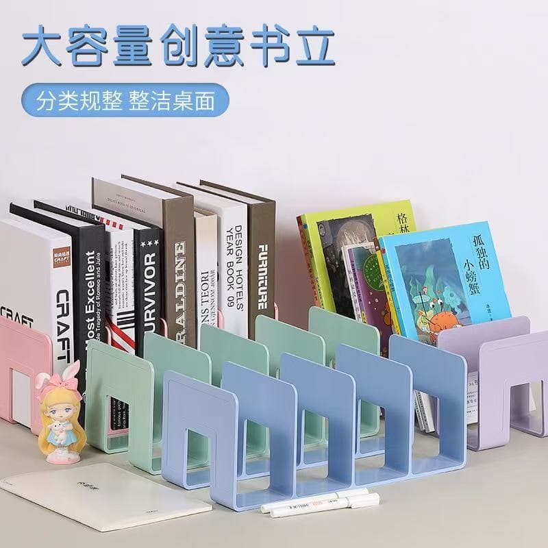 Transparent Bookend Student Desktop File Holder Divider Panel Clip 4-compartment Book Rest Bookend TikTok Cross-border Foreign Trade Drop Shipping