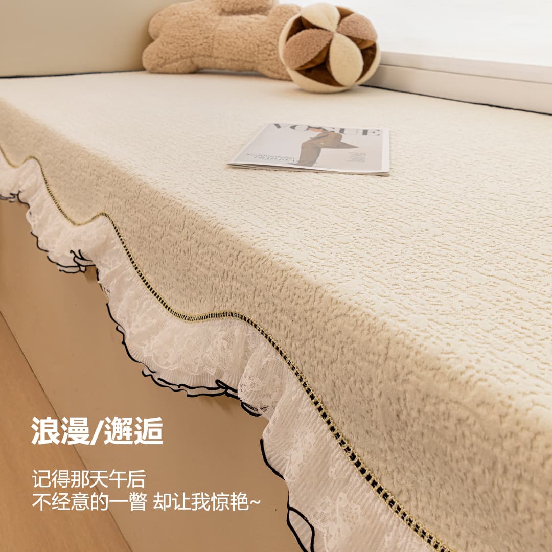 Irregular Bay Window Cushion 2025 New Light Luxury High-End Anti-Slip Sofa Cushion Cover for Living Room Leather Sofa