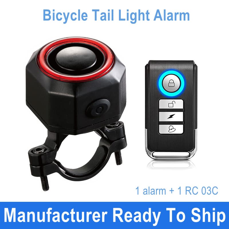 Bicycle Alarm Tail Light Brake Flashlight LED Light