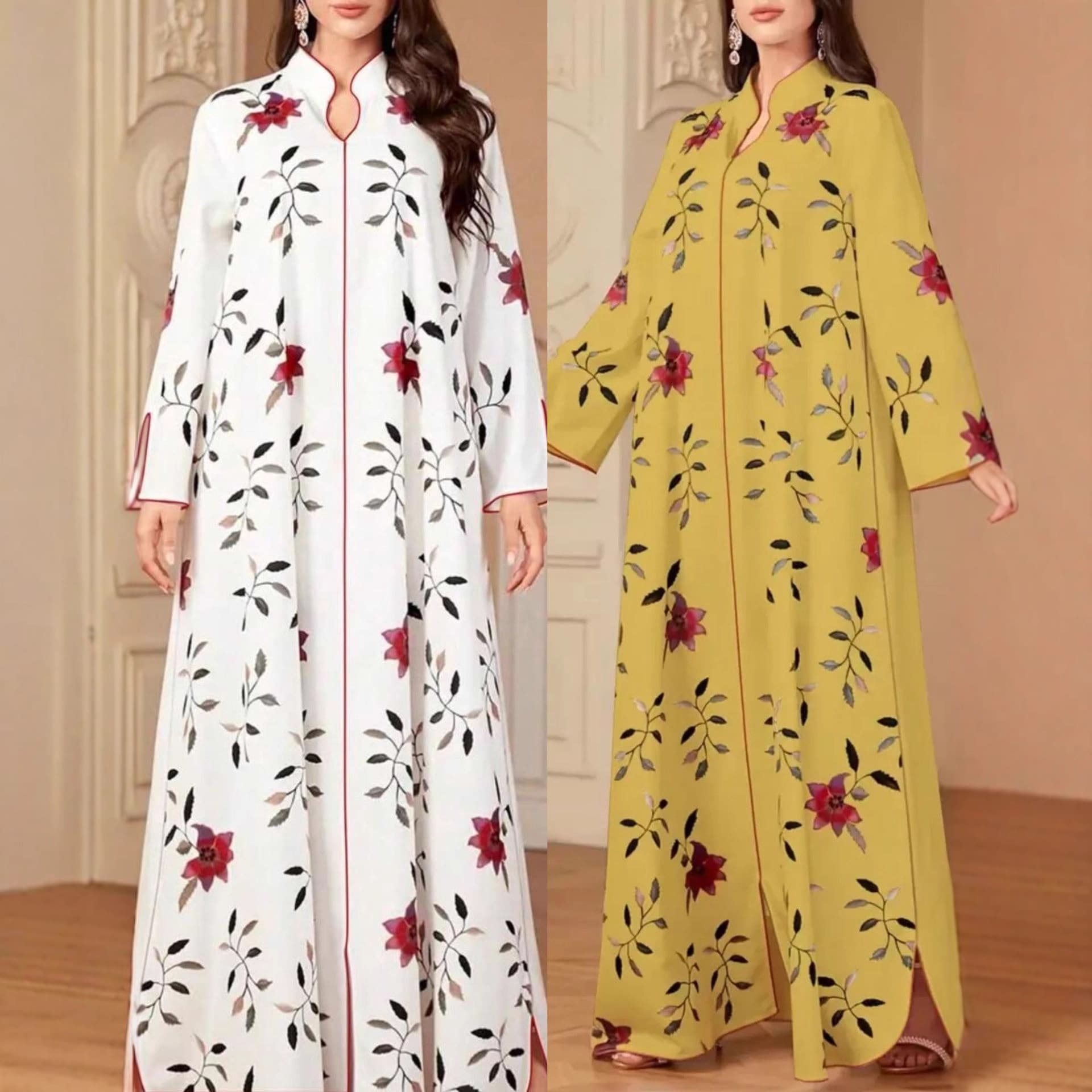 Ethnic Style 2025 Fall/Winter Fashion New Printed Elegant Long Sleeve Dress for Women