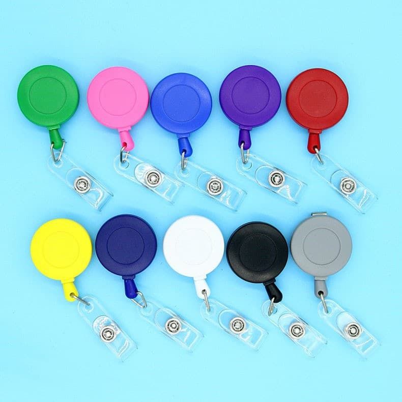 Autumn Rain Anti-Loss Matte Pull-Tab Round, Retractable Badge Clip, Metal Back Clip, Work ID Anti-Loss Device