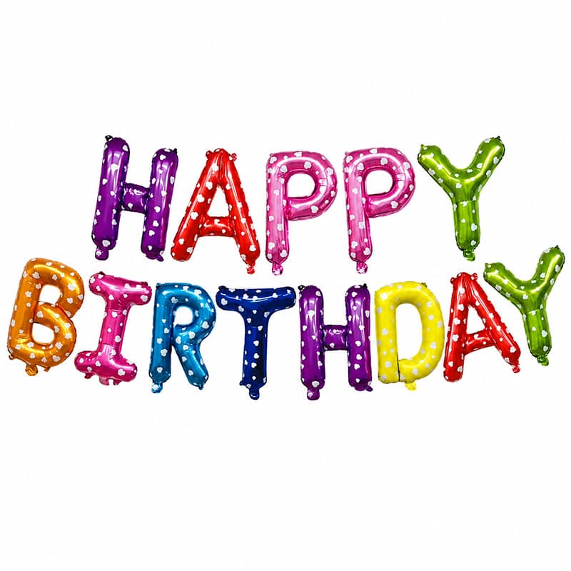 [Hengyue] Happy Birthday Balloon Set, Imitation US Slim Version Birthday Party Decoration Balloons