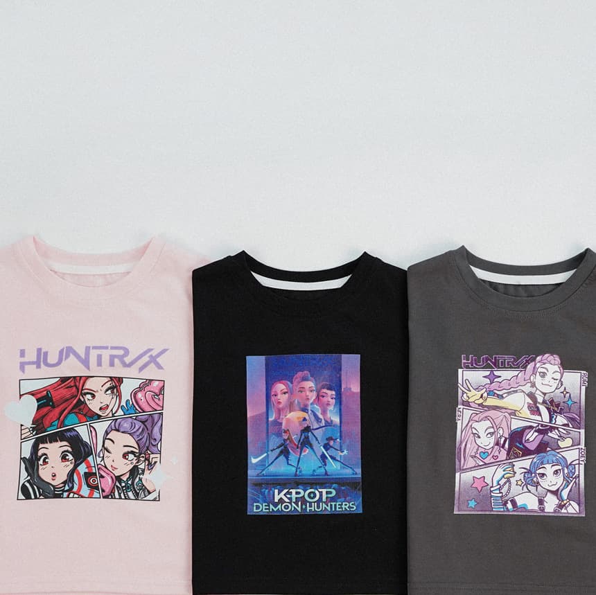 Kpop Witch Hunter Girls Short Sleeve T-Shirt Summer Pure Cotton Digital Print T-Shirt for Older Girls Trendy