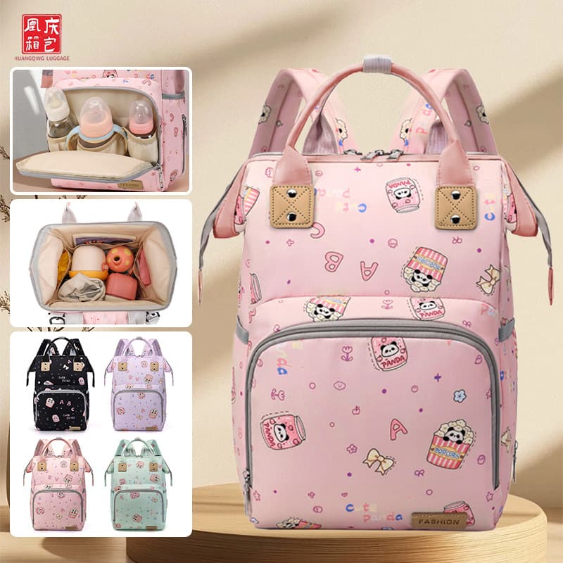 Cartoon Mommy Bag Bear Popcorn Fashion New Large Capacity Backpack Baby Mother Travel Storage Mother and Baby Bag