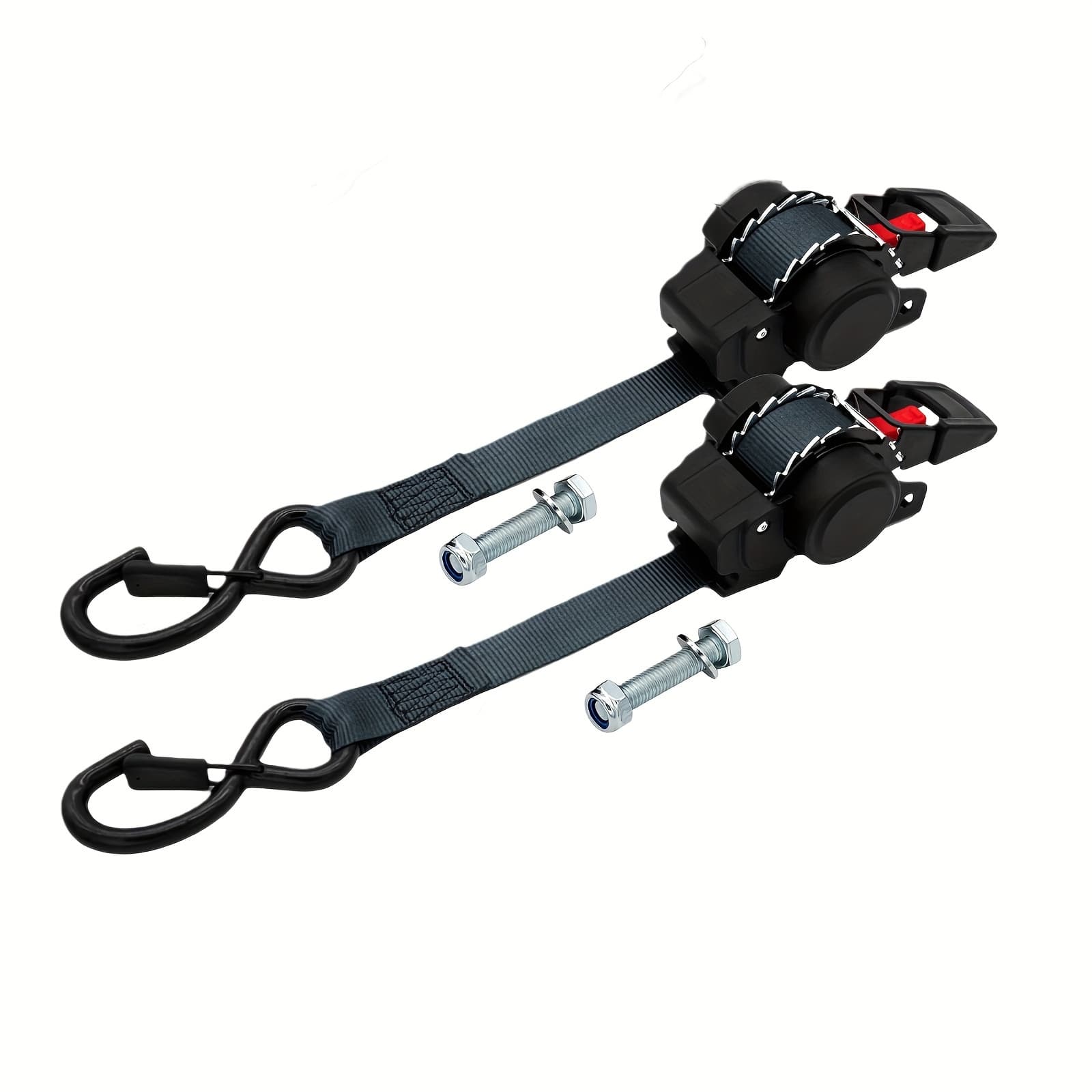 Amazon Best-Selling Ratchet Tie-Down Straps with Auto-Retract for Container Binding, Truck Cargo Tightener