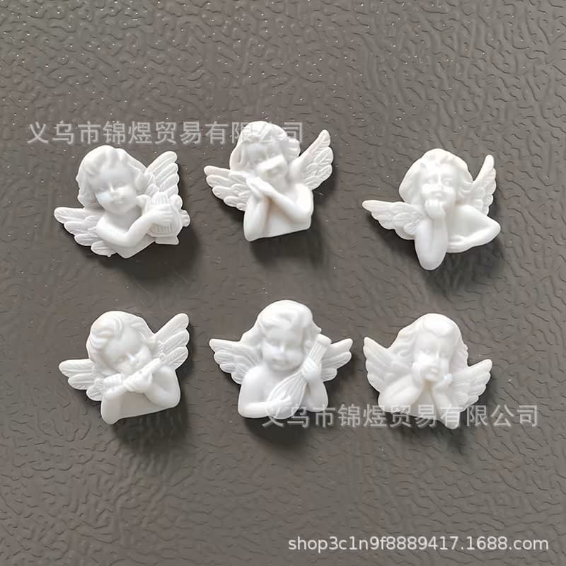 Cross-border Baroque Style Little Angel Fridge Magnet Nordic Simulation Plaster Magnet INS Polaroid Photo Wall Decoration