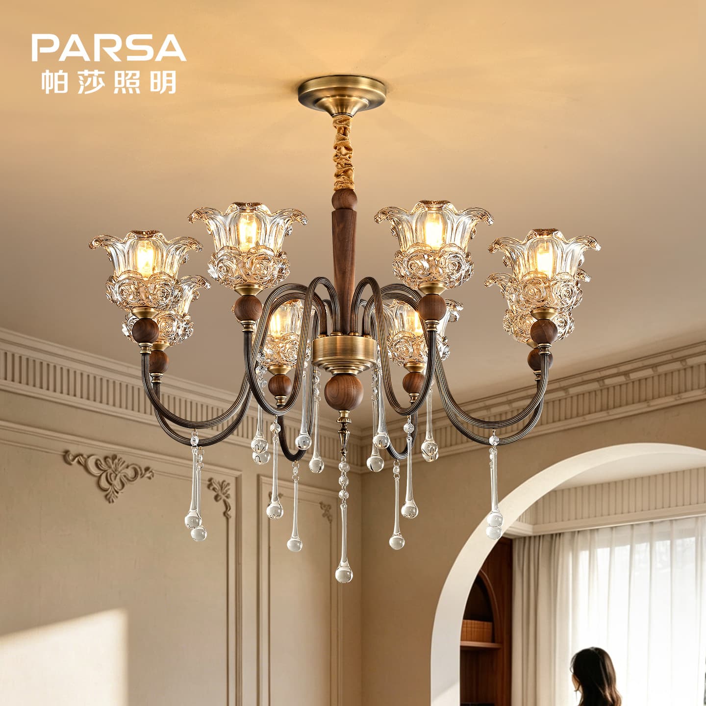 Pasha Living Room Chandelier Vintage Lily of the Valley Rose English Style Mid-Century Modern Dining Room Bedroom New Lighting