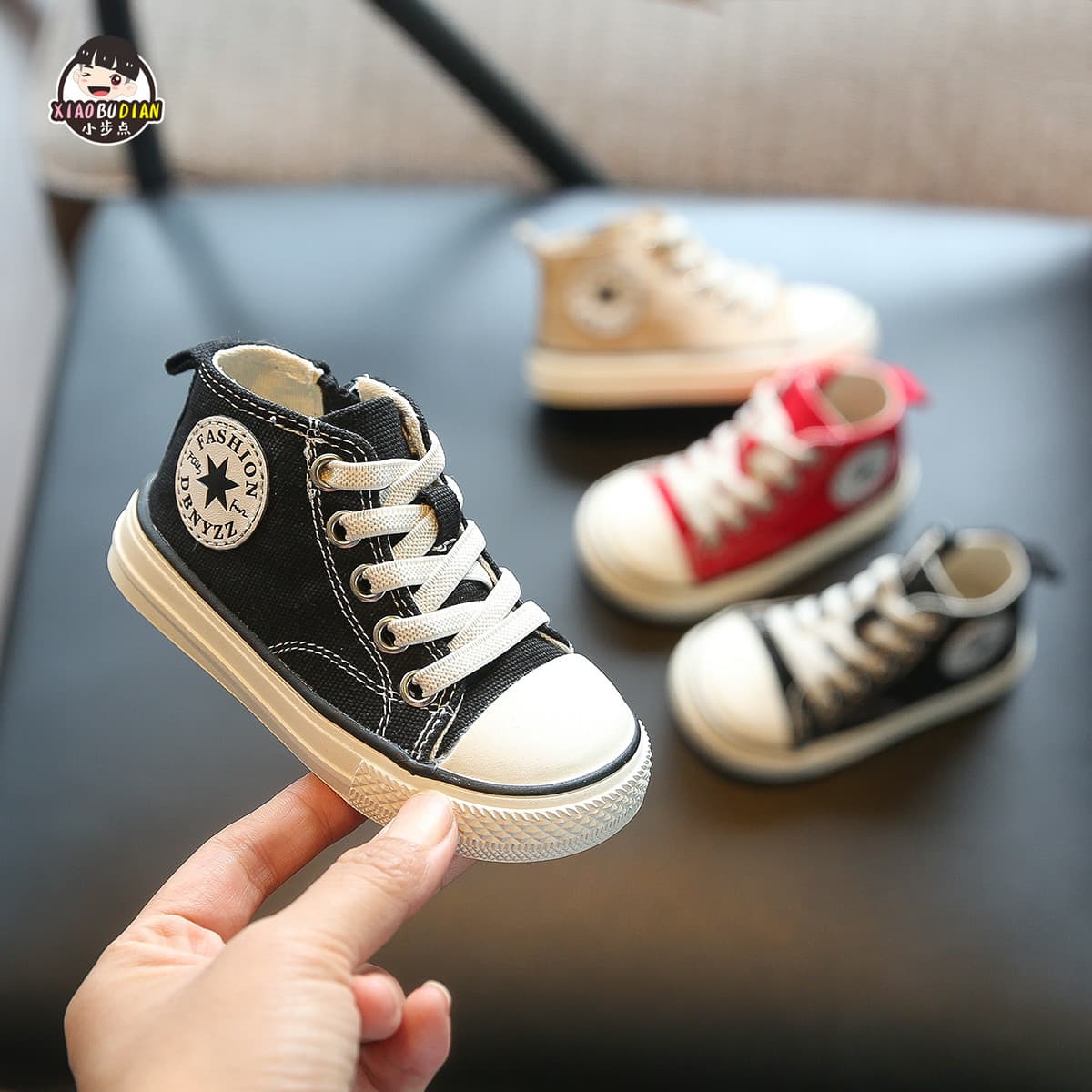 Baby Canvas Shoes Soft Sole Walking Shoes for 0-1-3 Years Old Toddler High Top Infant Shoes Spring Autumn Drop Shipping