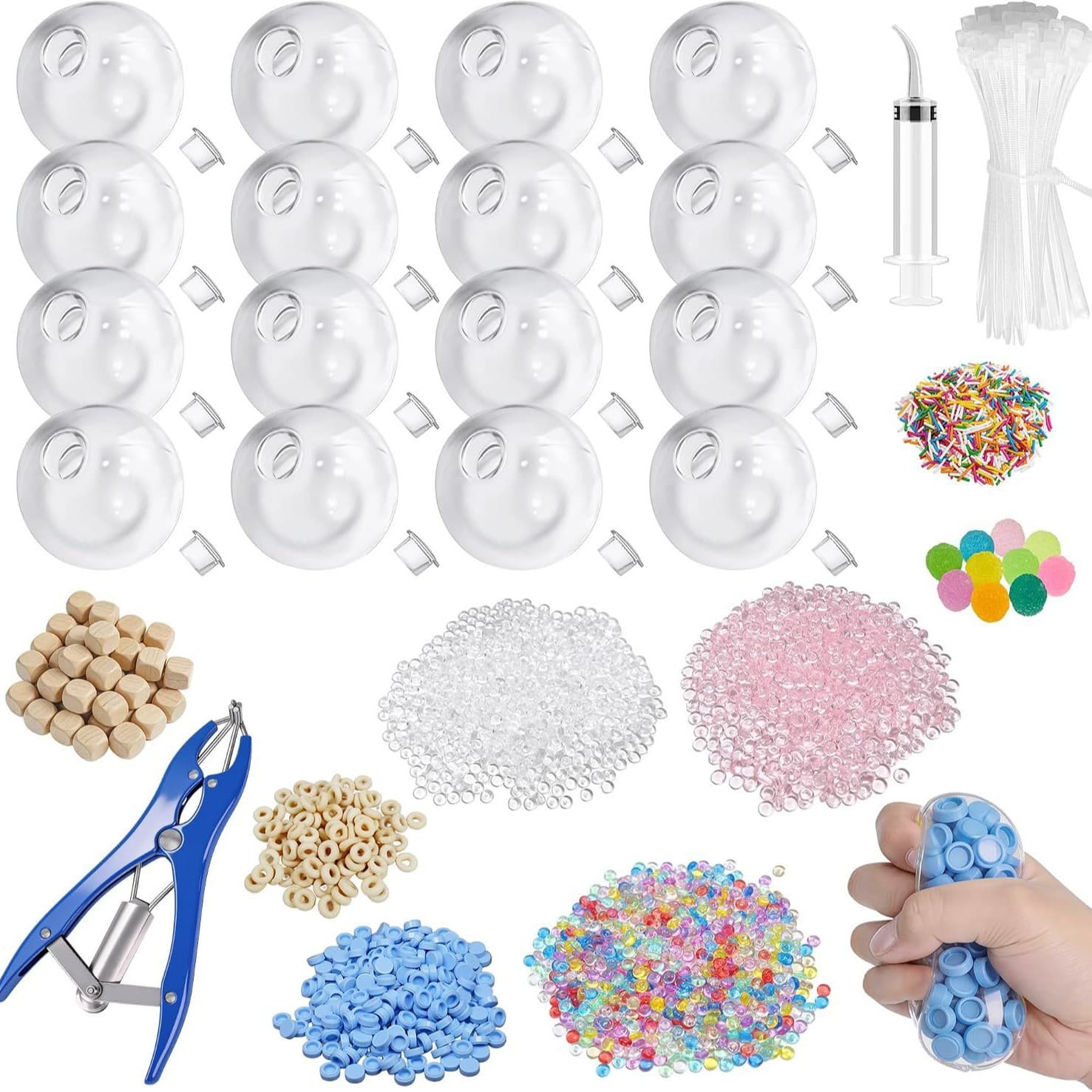 Pressure ball making set, 16 blank pressure ball making set, air pump expansion tool, filling beads