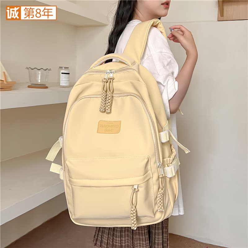 Girls' Forest-style Fresh Middle School Student Backpack, Korean Version, Large Capacity, Lightweight Casual Backpack for Elementary Students