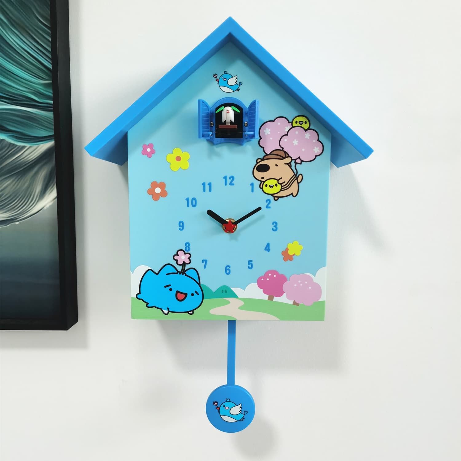 Cuckoo Alarm Clock Children's Cartoon Creative Wall Clock Bedroom Bird Decoration Clock Guogong News Cuckoo Clock Swings