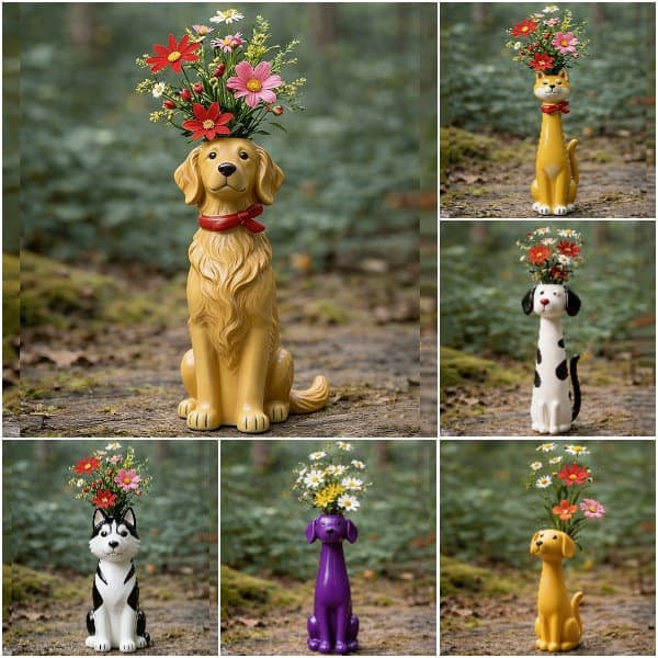 Cross-border independent station bestseller Handmade quirky cat-shaped vase