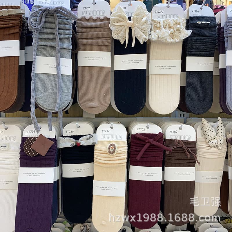 Autumn and winter girls' middle-aged socks collection children's socks Korean style baby cotton socks mid-length calf socks pile socks