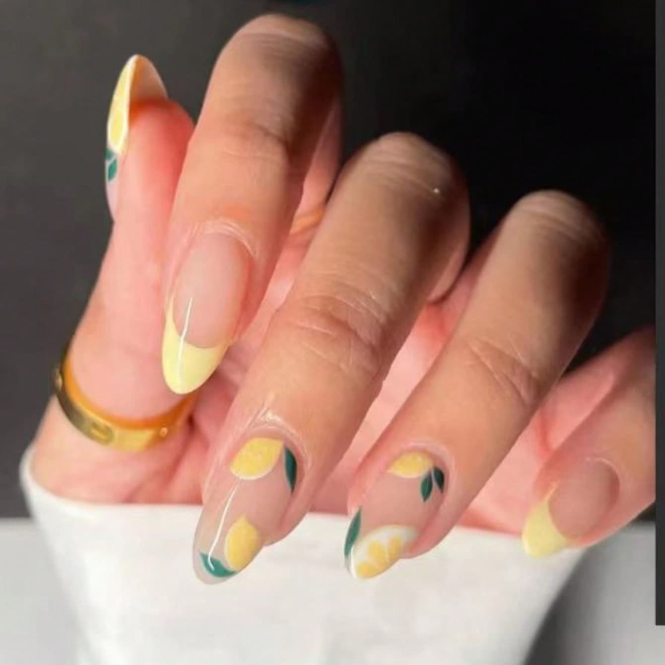 X-0007 Wear Armor European and American Summer Lemon Fresh Wear Nail Art 24 Removable Fake Nails Direct Wholesale