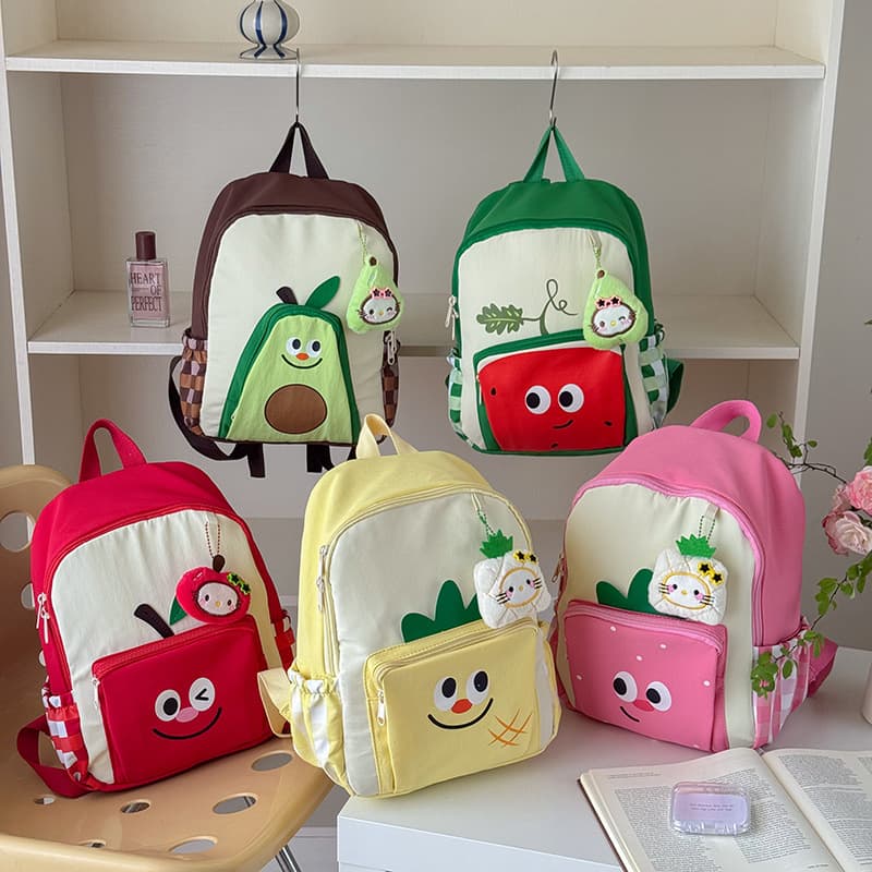 Boys and girls kindergarten schoolbags, fruit style children's backpacks, fashionable outdoor casual snack bags, schoolbags for kindergarten