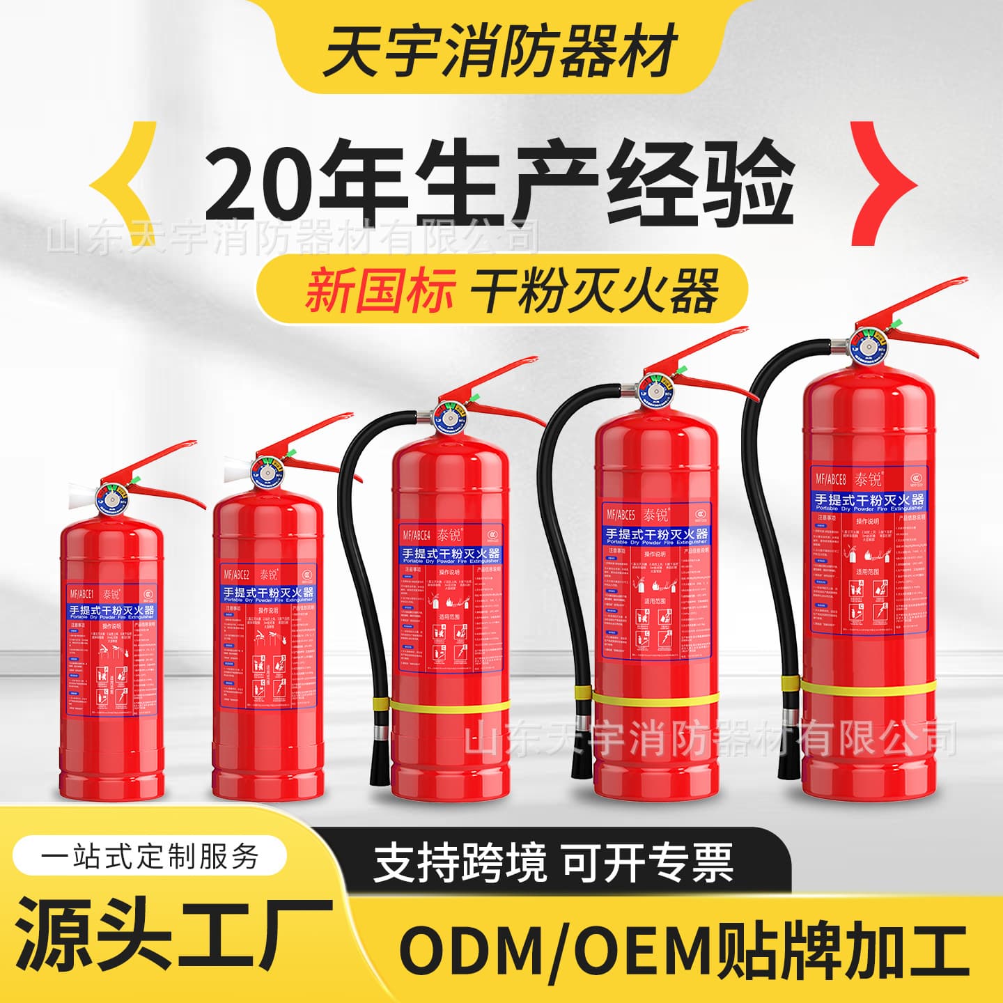 New National Standard Portable 4KG Dry Powder Fire Extinguisher for Shops, Homes, and Commercial Use, 1/2/3/5/8kg Models