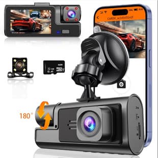 Phone Connectivity HD Three-Channel Front Cabin Rear Loop Recording A22 Three-Lens with WiFi Dash Cam