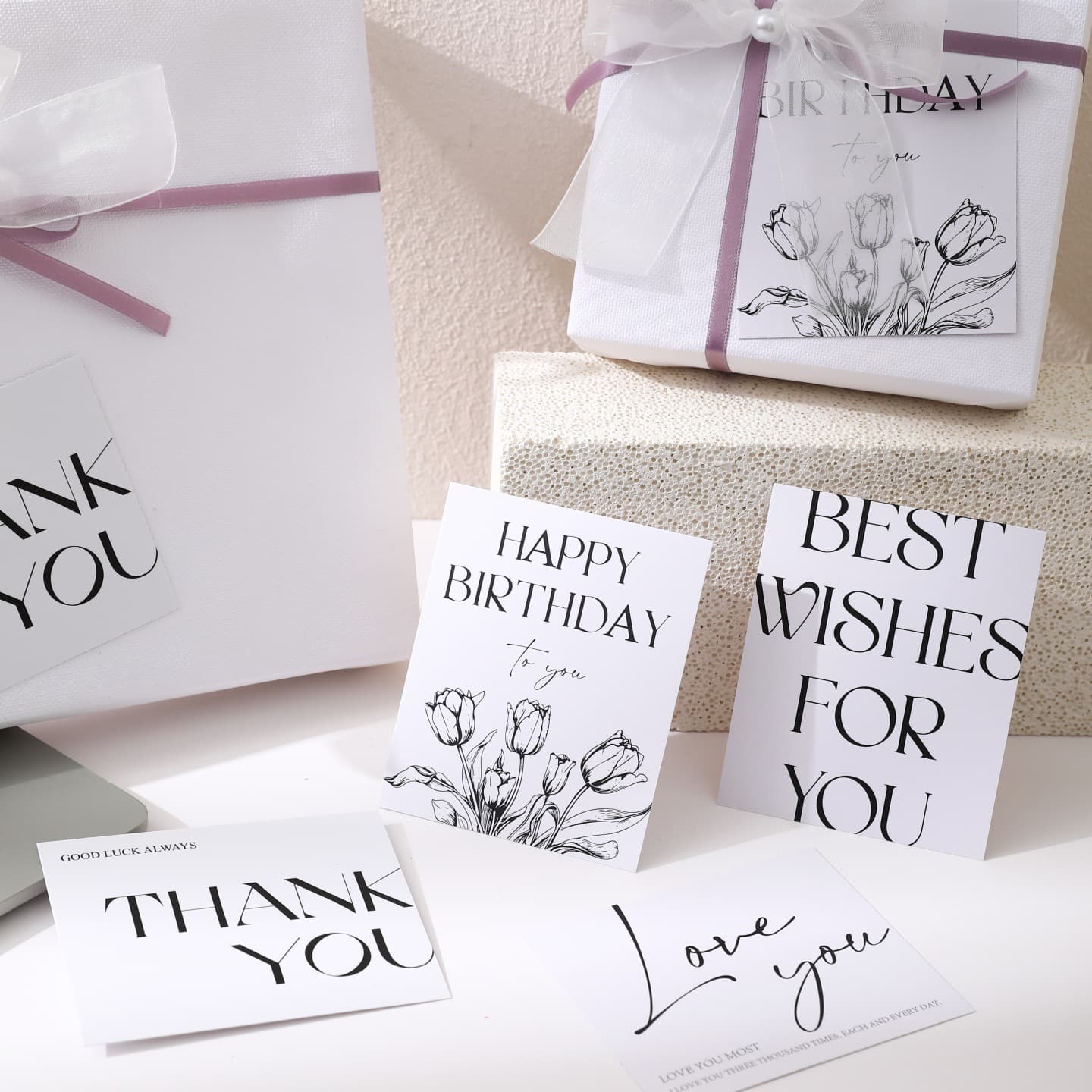 Blessing birthday thank you card ins style flower gift box gift gift decoration card message card love card