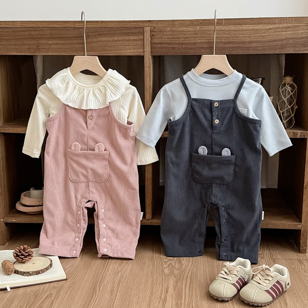 Baby Overalls Autumn Winter Corduroy Thermal Pants Cotton Unisex Romper Set