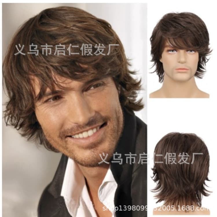 Men's Wig - Short Straight Style In Dark Brown - High Quality Synthetic Hair Easy To Wear Style Comfortable For Daily Use