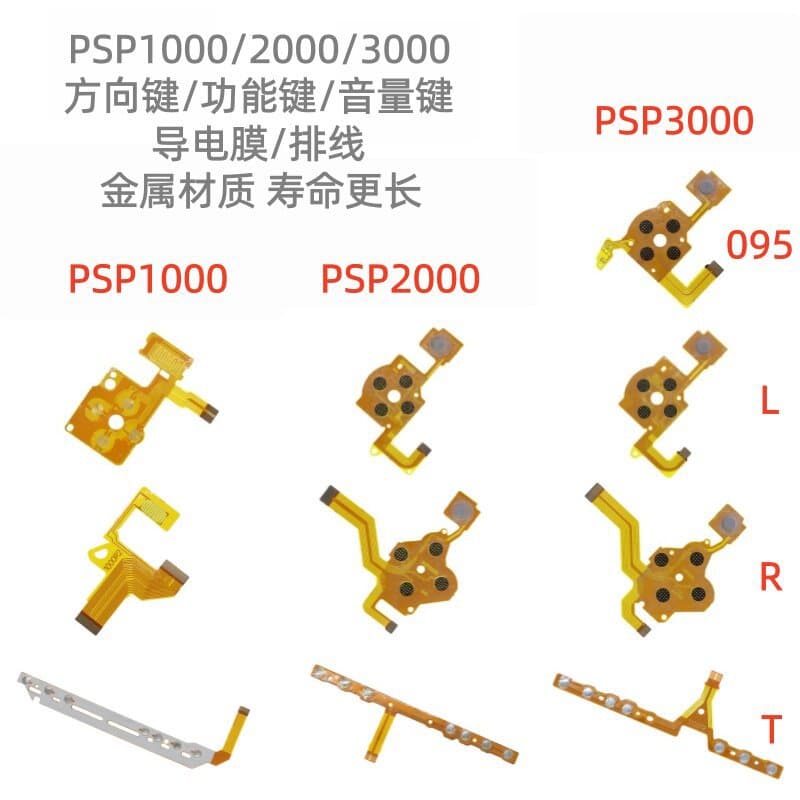 PSP1000/2000/3000 Left/Right Conductive Film 095 Conductive Film D-Pad, Function Buttons, Volume Flex Cable