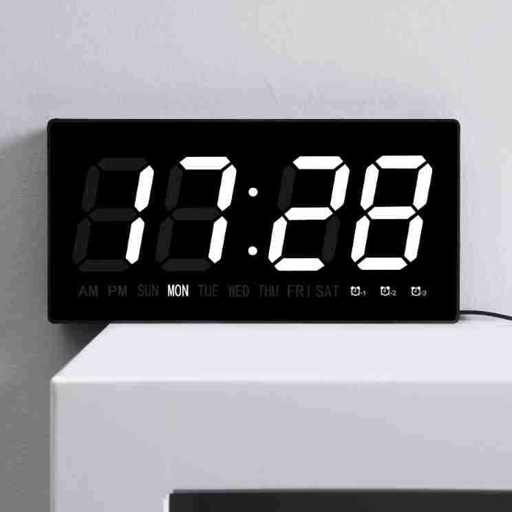 Large Screen Simple LED Electronic Digital Clock Creative Home Desktop Wall Clock Multifunctional Smart Alarm Clock