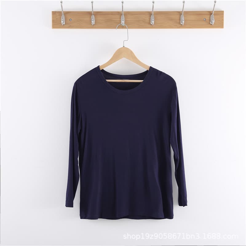 Modal Men's Spring, Summer, and Autumn Long Sleeve Round Neck Thin Style Middle-Aged Dad's Base Layer, Fits Up to 300 Jin, Wholesale and Drop Shipping