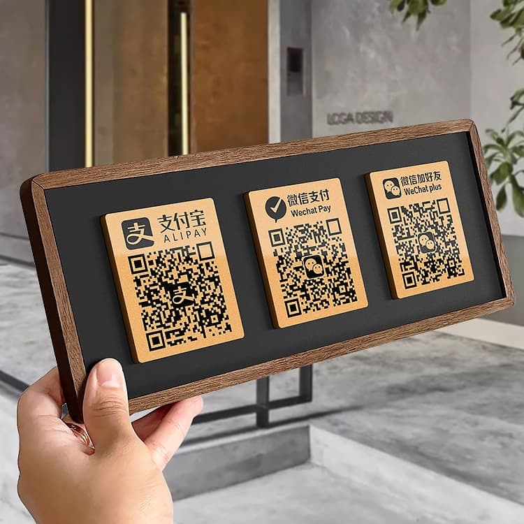 QR code payment display sign custom, Alipay merchant store payment code production, cashier stand holder