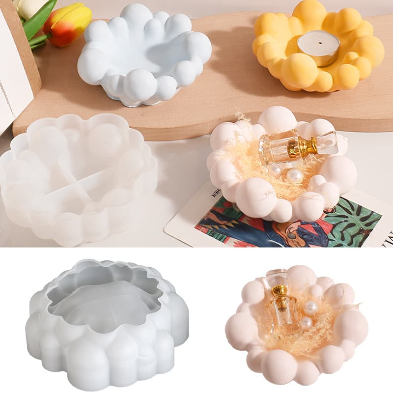 Cross-border Irregular Cloud Tray Mold DIY Crystal Plaster Aromatherapy Candle Holder Decoration Silicone Mold