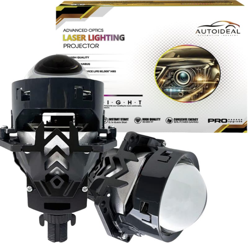 Car LED Headlight Lens, Damage-Free 3-Inch LED Bi-Beam Dual-Cup Laser Lens Headlight, LED High/Low Beam Integrated