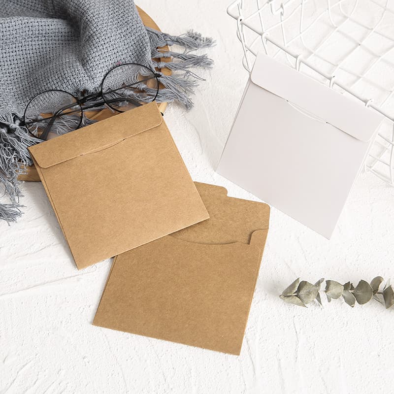 Yueyang New Product CD Square Envelope Kraft Paper Bag 250g White CD Sleeve DJ Case Thickened Disc Storage