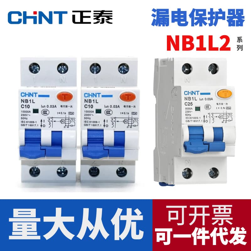 Chint NB1L(2H) Leakage Circuit Breaker 1P+N C-Type Switch A-Type Elevator Specific 20A 32A40A