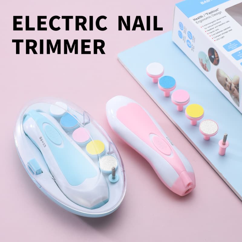 New luminous newborn anti-pinch nail clippers children's electric nail clipper set baby nail polisher wholesale
