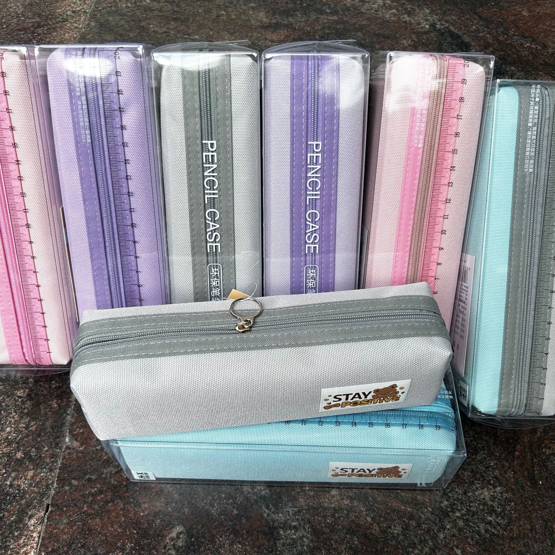 Pencil Case Pen Bag Korean Style Double Layer Large Capacity Pencil Case Middle School Boys Girls Simple Primary School Student Creative PU Stationery Bag